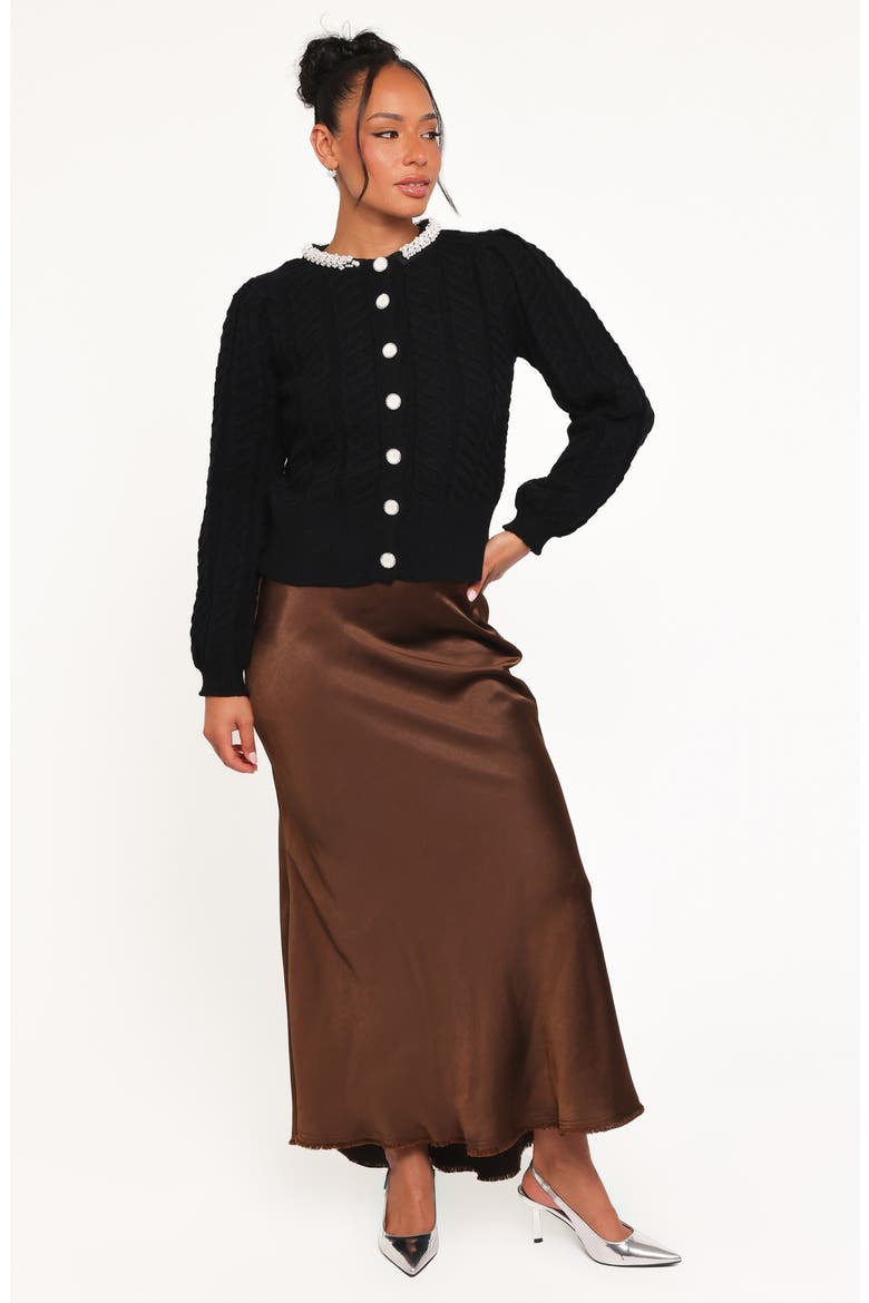Sheena Rhinestone Button Cardigan, Alternate, color, BLACK