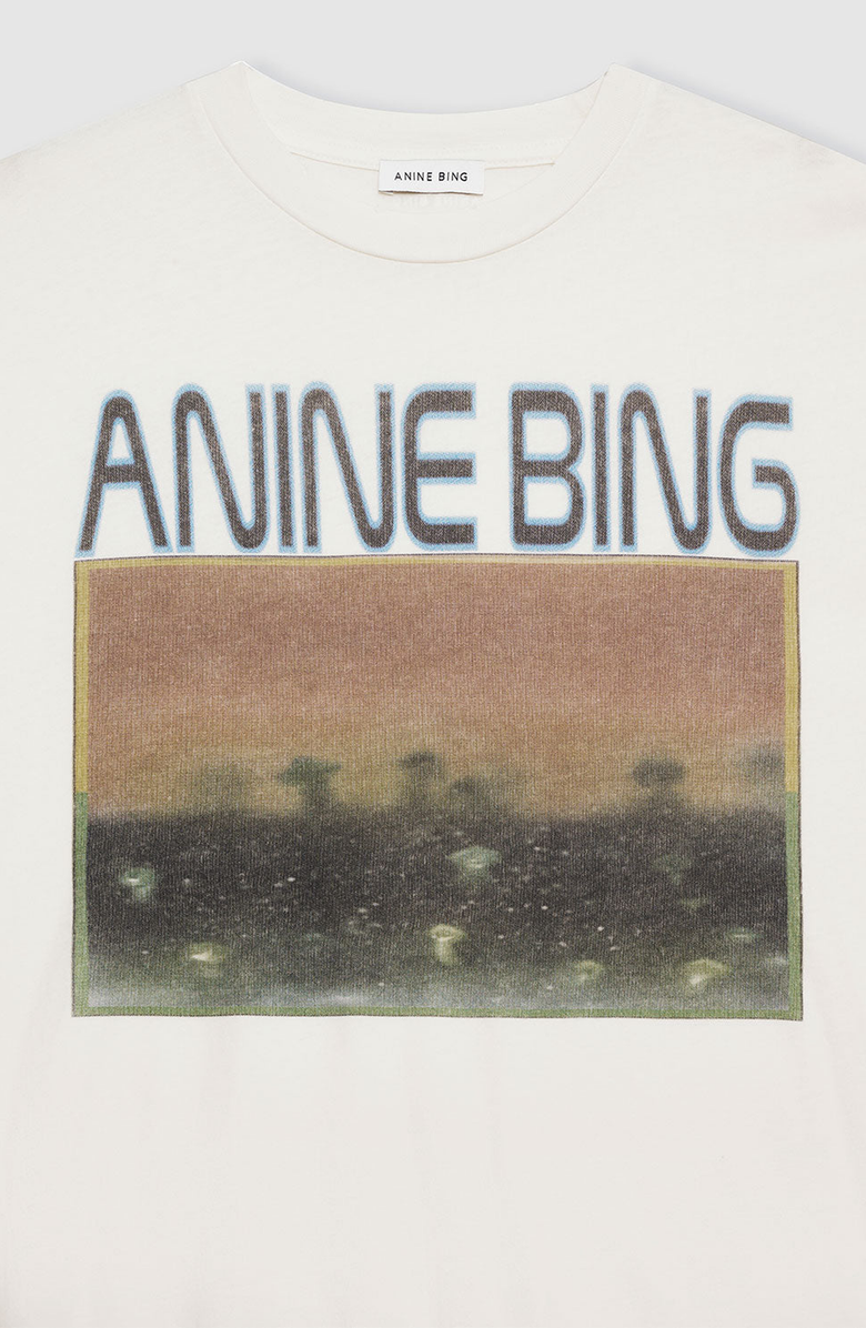 ANINE BING Cade Mushrooms Tee, Alternate, color, Off White