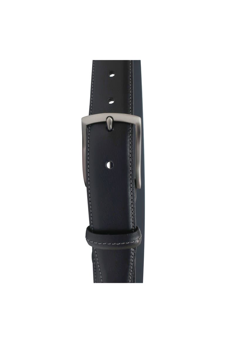 Mens Elastic Power Stretch Leather Belt, Alternate, color, Black