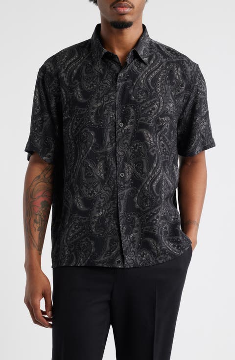 Paisley Short Sleeve Button-Up Shirt