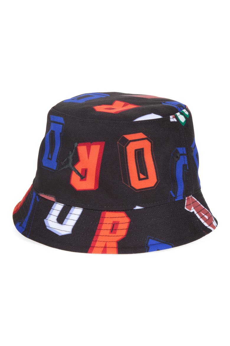 Kids' Jordan Signature Bucket Hat, Main, color, BLACK