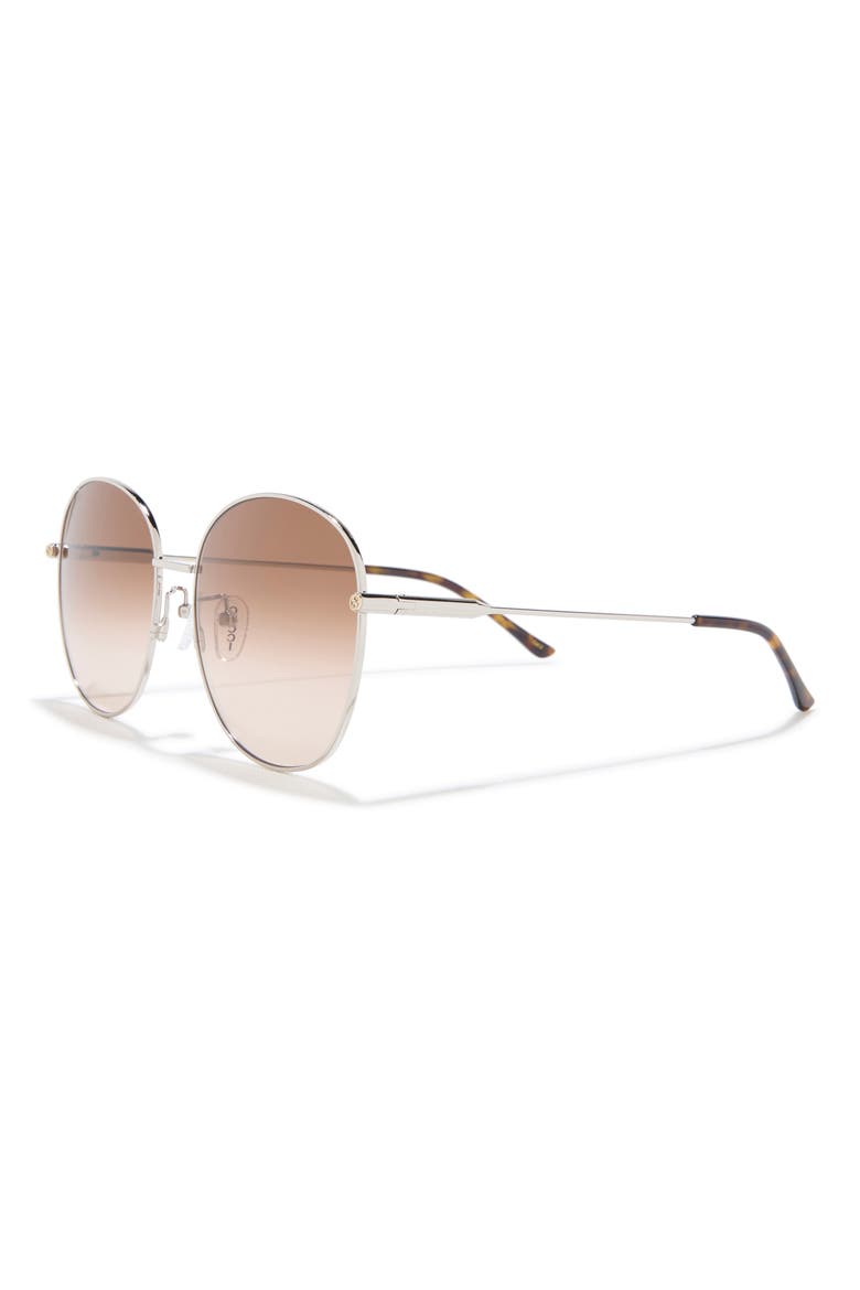 59mm Polarized Round Sunglasses, Alternate, color, SILVER SILVER BROWN