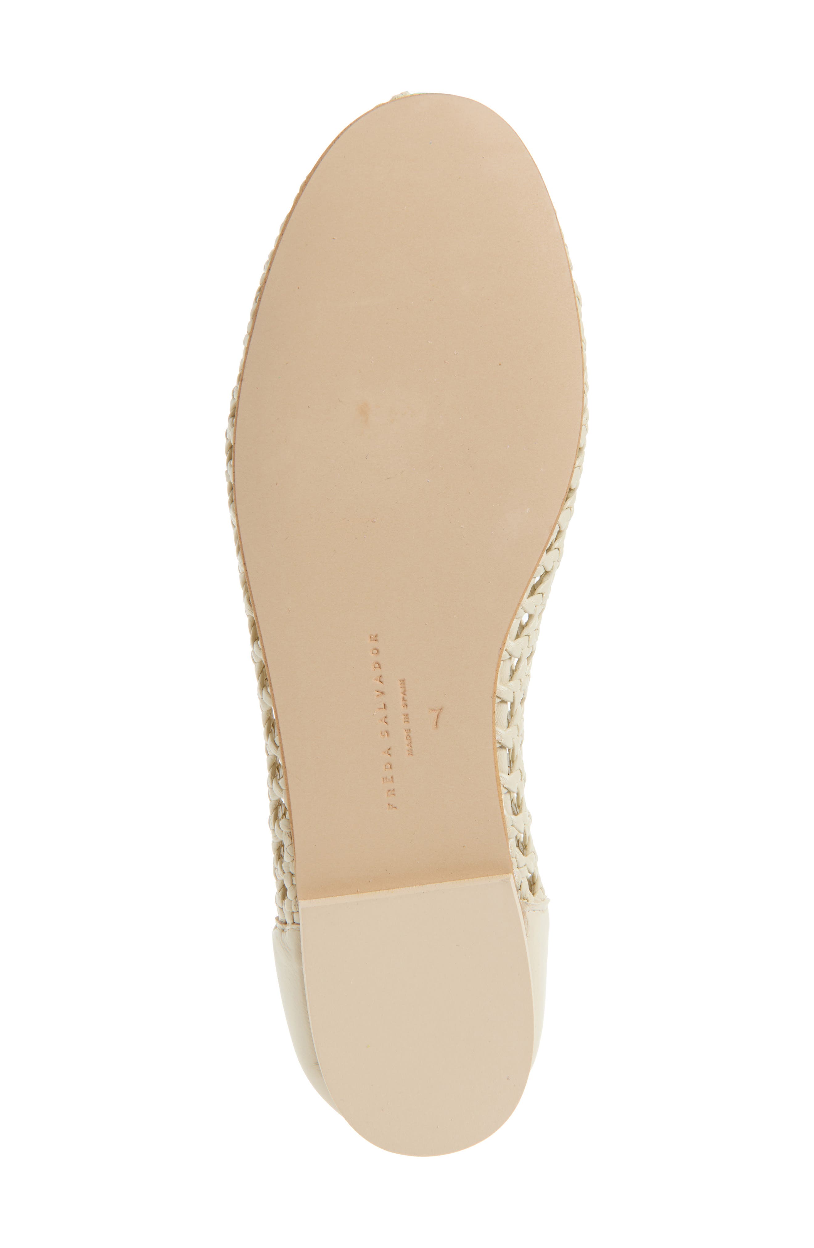 Freda Salvador Woven Ballet Flat, Alternate, color, Vanilla Woven Calf With Laces