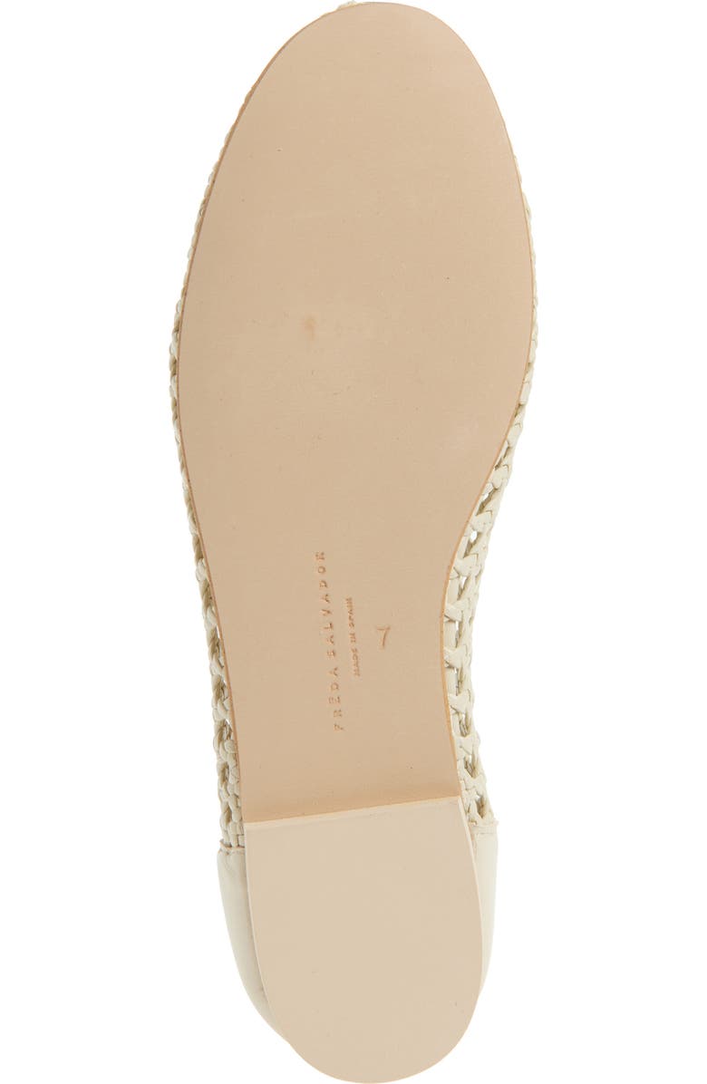 Freda Salvador Woven Ballet Flat, Alternate, color, Vanilla Woven Calf With Laces