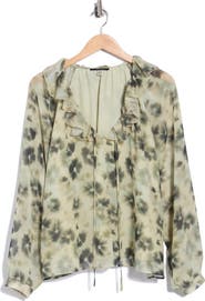 T Tahari Ruffle Tie Neck Top