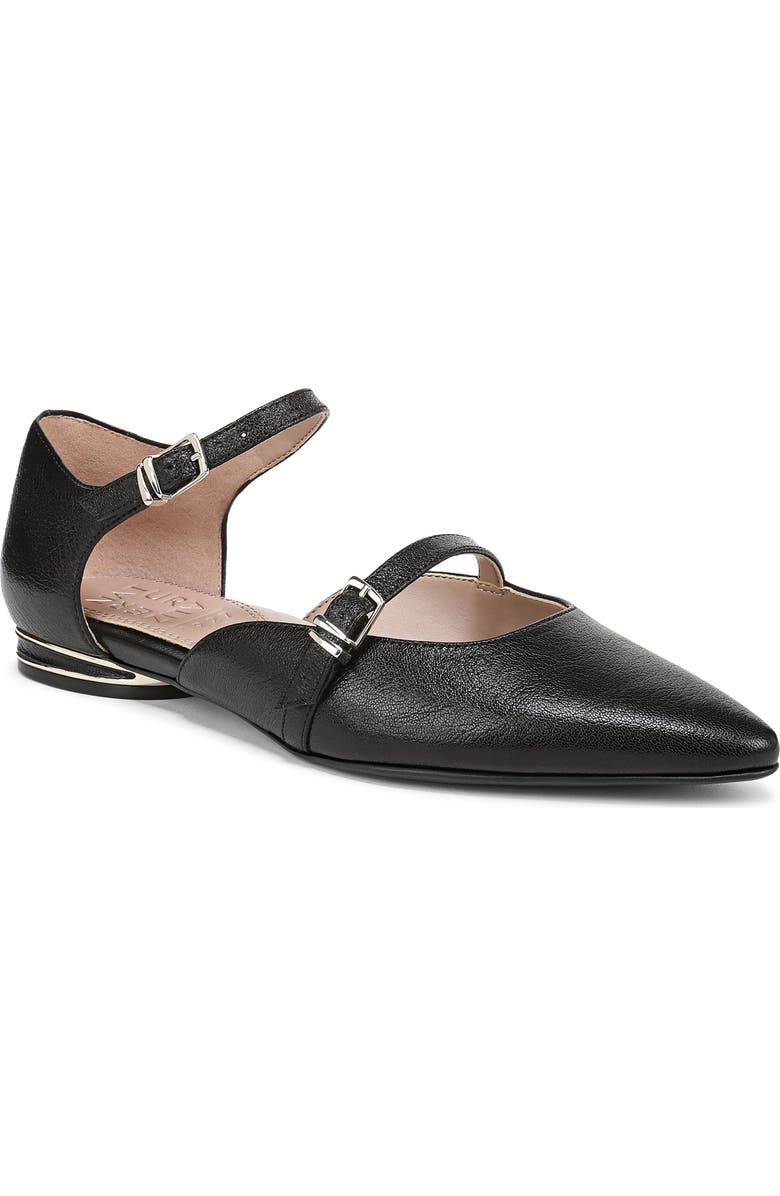 Naturalizer Harmony Ankle Strap Pointed Toe Flat, Main, color, Black