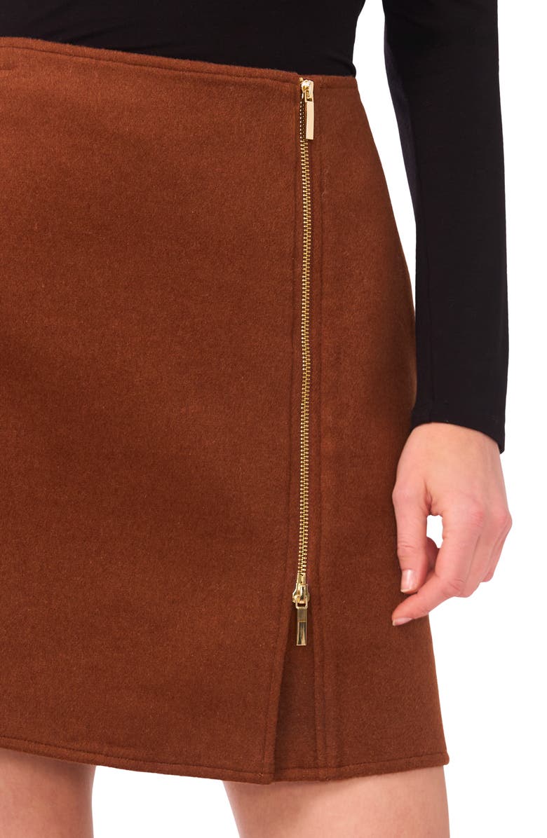 Parker Side Zipper Miniskirt, Alternate, color, Auburn