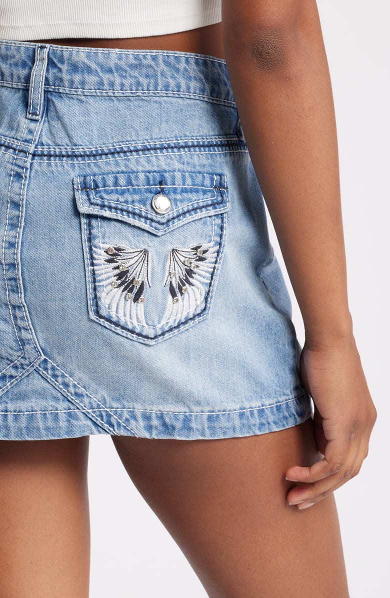 PTCL Winged Out Denim Miniskirt, Alternate, color,