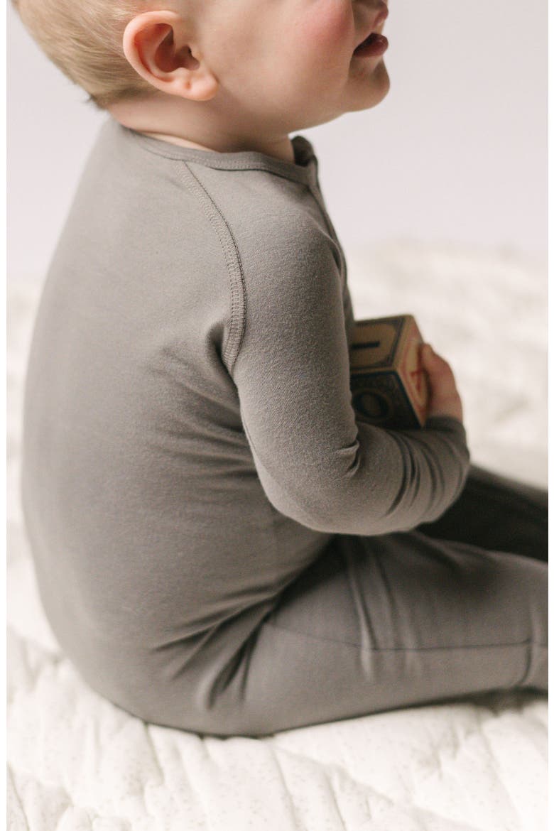 Fitted Organic Cotton One-Piece Footie Pajamas, Alternate, color, CHARCOAL