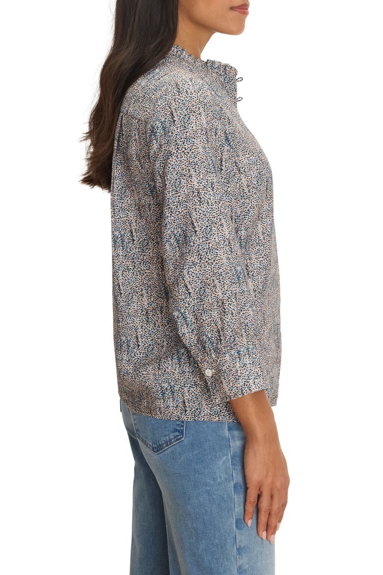Sun Speckle Ruffle Neck Top, Alternate, color, NEUTRAL MULTI