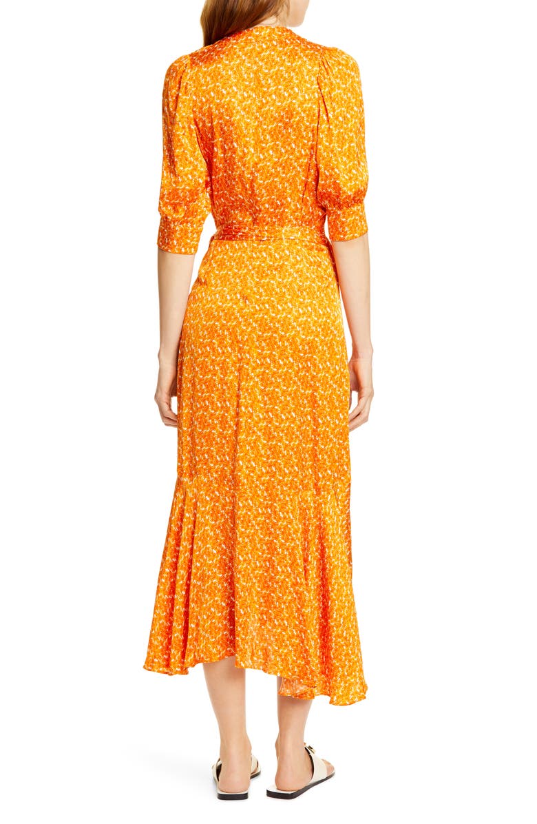 Rodebjer Kweller Floral Print Midi Wrap Dress, Alternate, color,