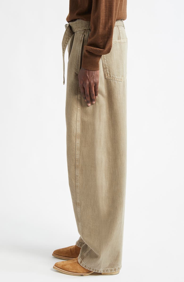 Lemaire Twisted Seam Belted Straight Leg Pants, Alternate, color,