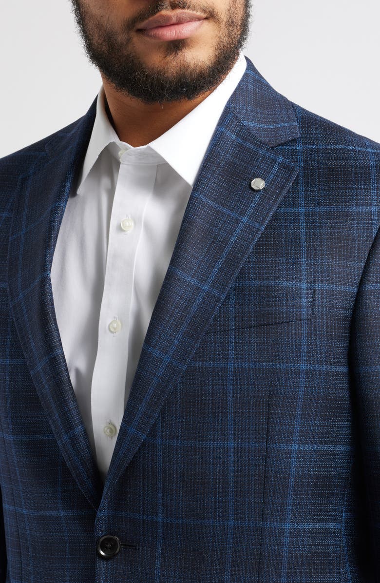 Ted Baker London Jay Slim Fit Windowpane Plaid Wool Sport Coat, Alternate, color,