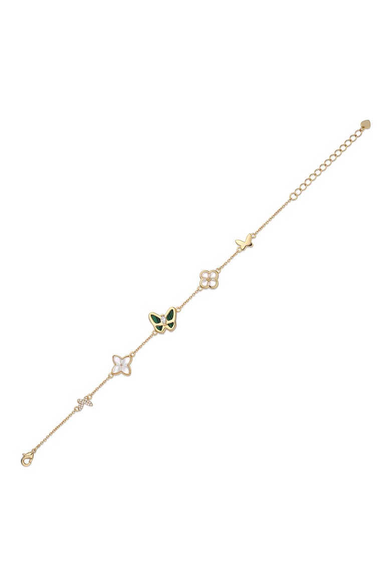 Carmen 14k Gold Plated Butterfly Bracelet, Alternate, color, GOLD
