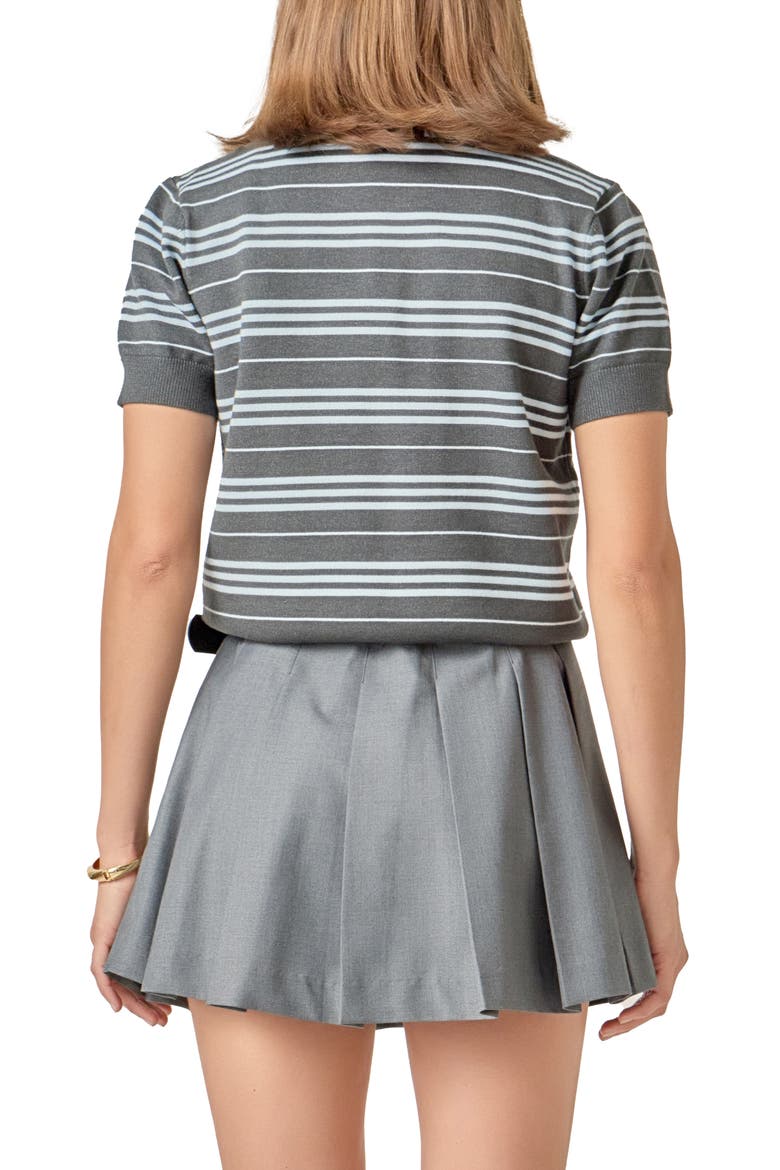 Stripe Polo Sweater, Alternate, color, CHARCOAL/ P.BLUE