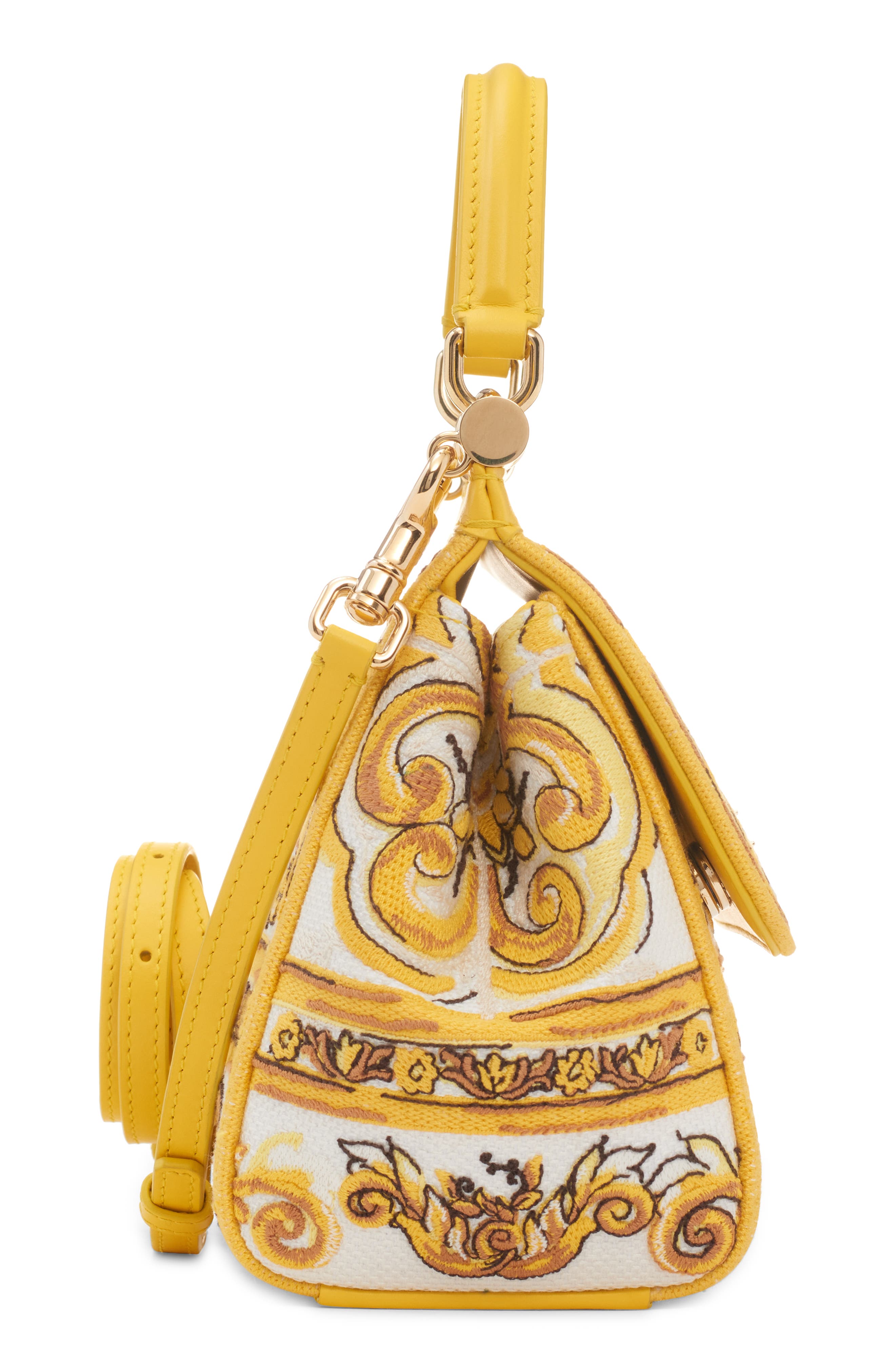 Dolce&Gabbana Sicily Majolica Embroidered Canvas Satchel, Alternate, color, 