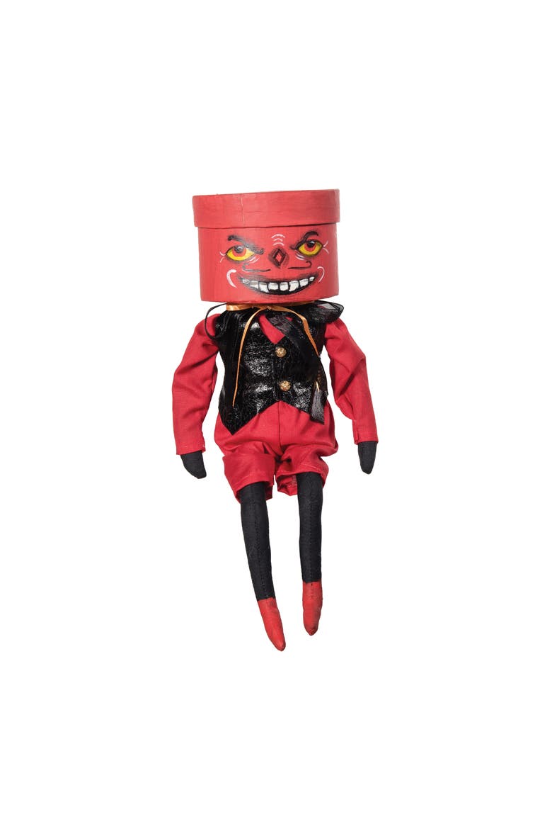 Gustavo Box Head Halloween Joe Spencer Gathered Traditions Figurine, Main, color, Red