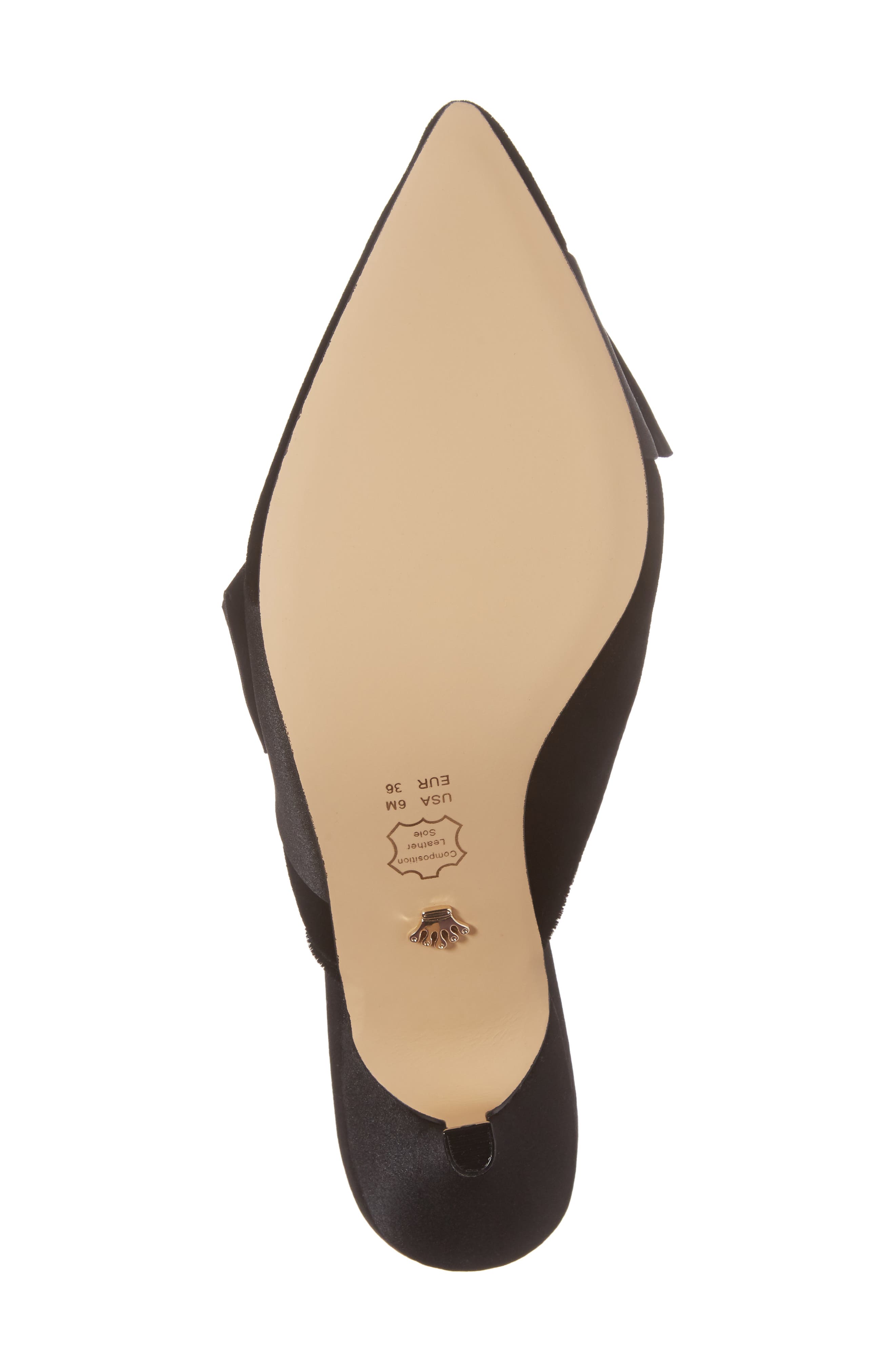 Timara Bow Mule, Alternate, color, BLACK SATIN