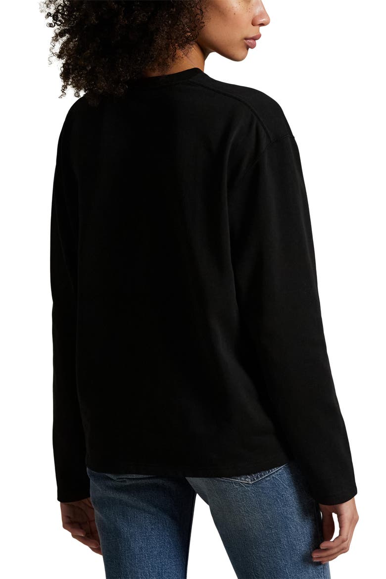 Long Sleeve Cotton Jersey T-Shirt, Alternate, color, POLO BLACK