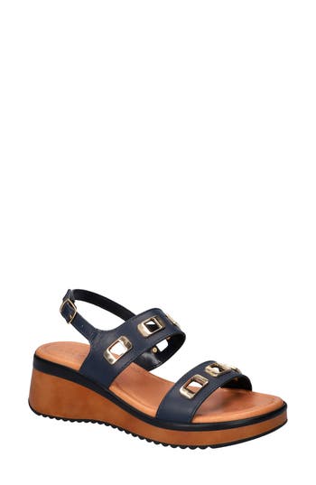 Bella Vita Vic Italy Platform Sandal In Blue