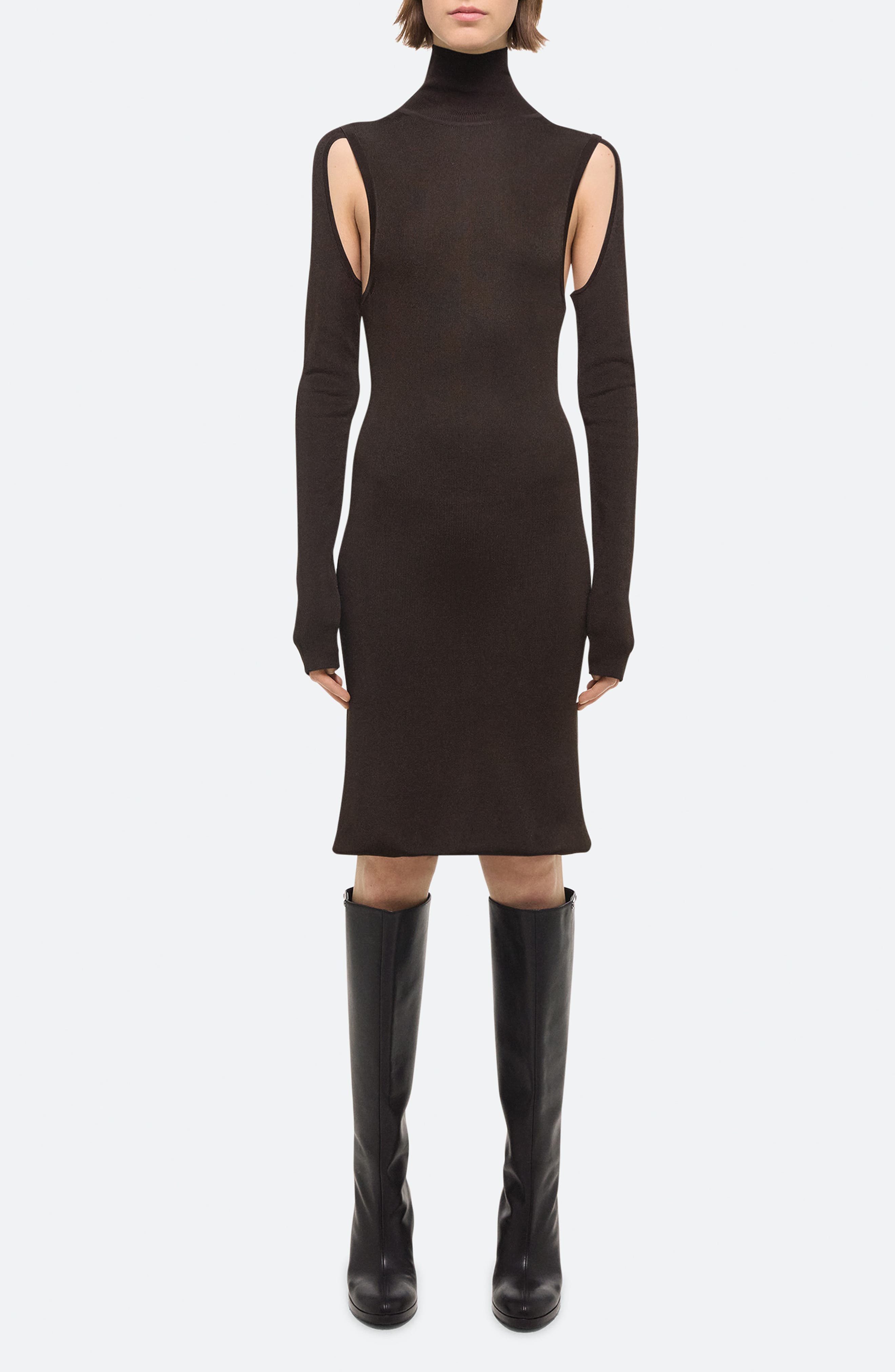Mock Neck Long Sleeve Cutout Dress - image 3