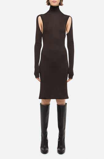 Mock Neck Long Sleeve Cutout Dress