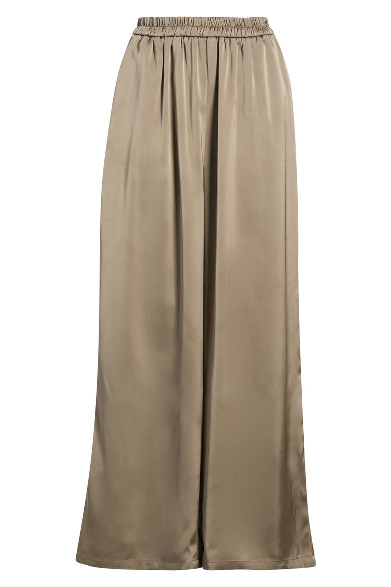 Wide Leg Satin Pants, Alternate, color, MUSHROOM