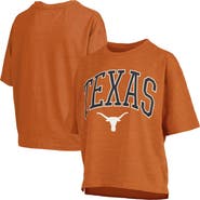 PRESSBOX Women's Pressbox Texas Orange Texas Longhorns Nelson Arch Over Logo Waist Length Oversized Slub T-Shirt