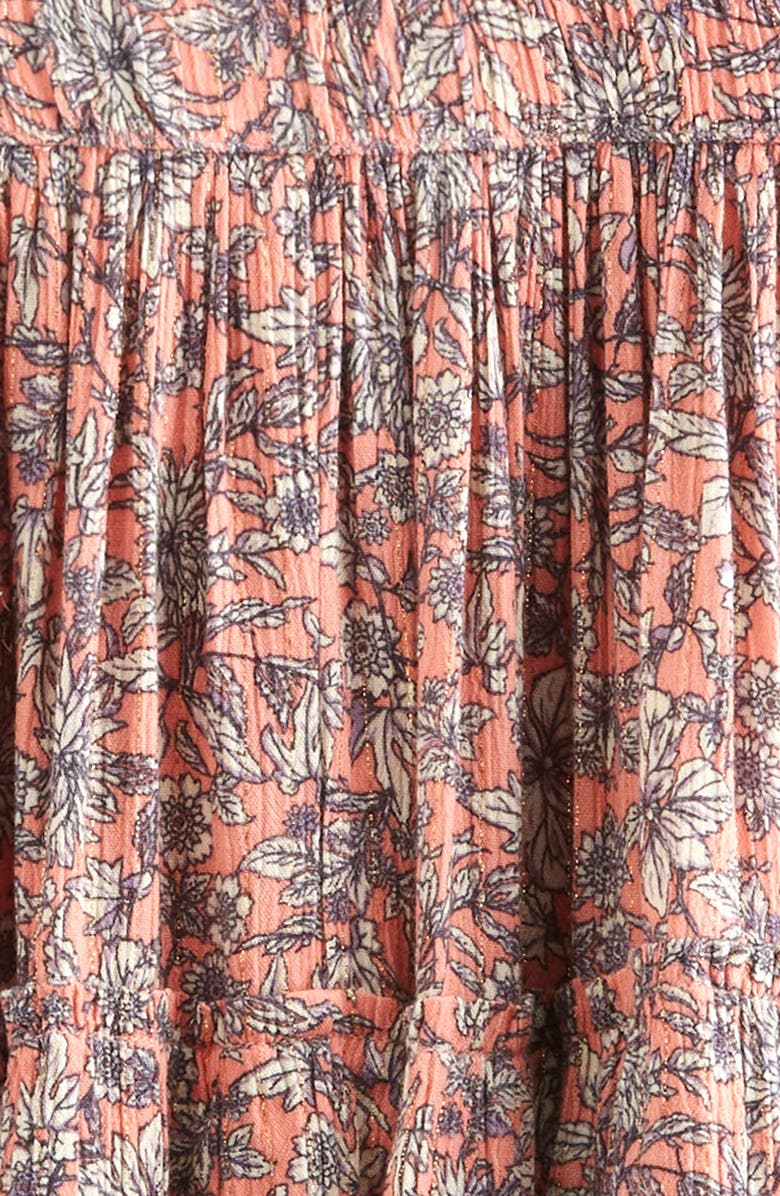 Treasure & Bond Kids' Sparkle Tiered Ruffle Skirt, Alternate, color, Pink Lantana Jules Floral