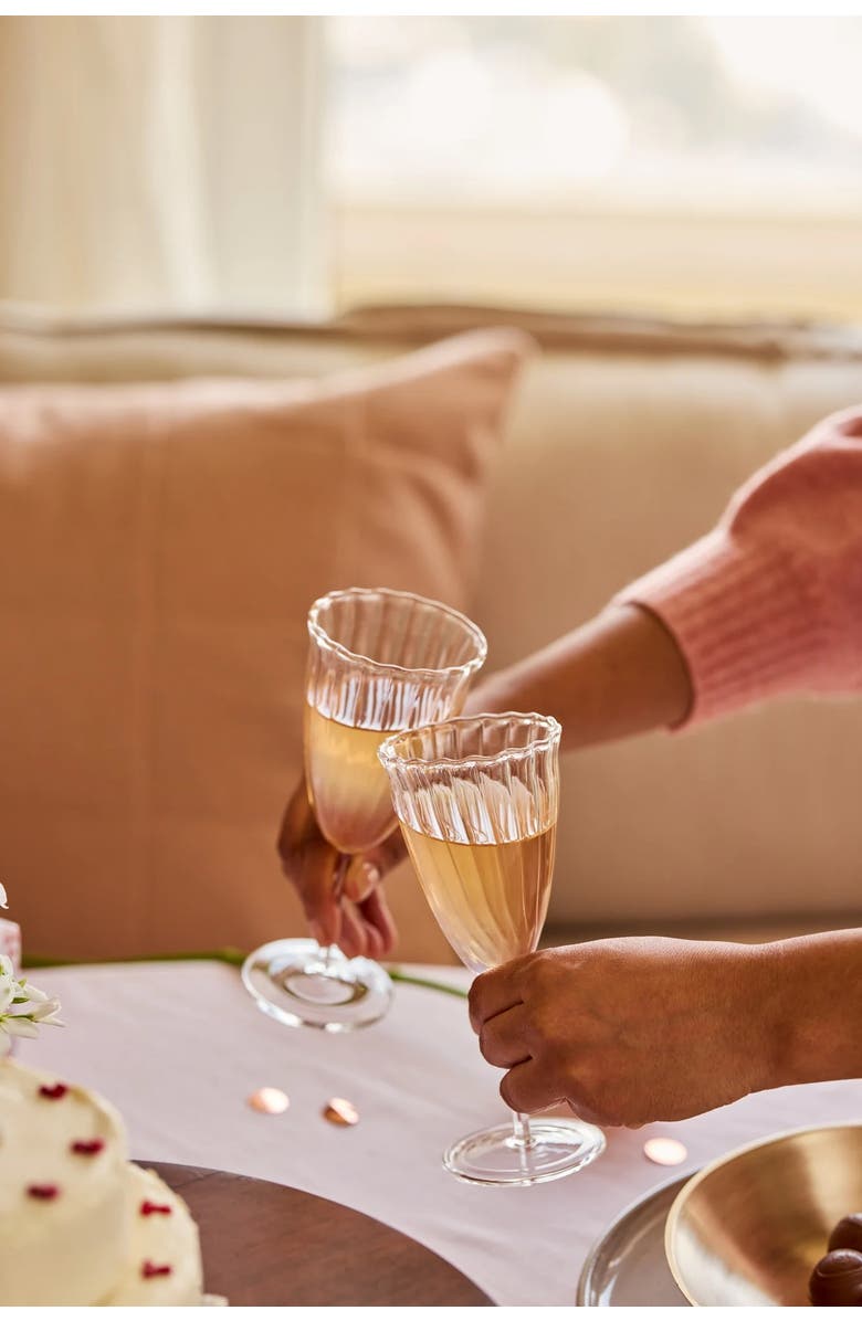 Fleck Kira Stemware Champagne Flutes - Set of 2, Alternate, color, Clear