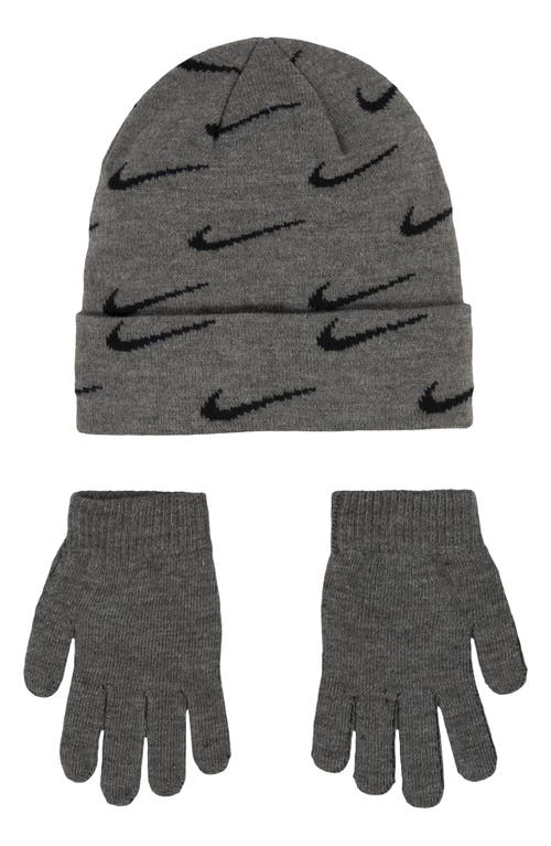 Nike Swoosh Repeat Beanie In Gray