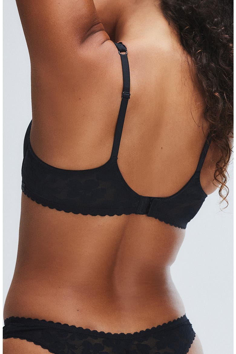 Unlined Full Coverage Bra, Alternate, color, BLACK CAVIAR