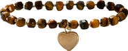 MARLYN SCHIFF Beaded Heart Pendant Bracelet