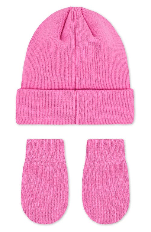 Nike Futura Beanie & Gloves Set In Pink
