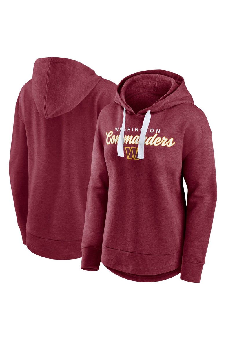 Women's Fanatics Branded Heather Burgundy Washington Commanders Set To Fly Pullover Hoodie, Main, color, Heather Red