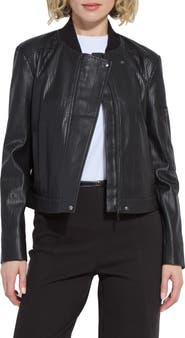 Lysse Millicent Perforated Faux Leather Bomber Jacket