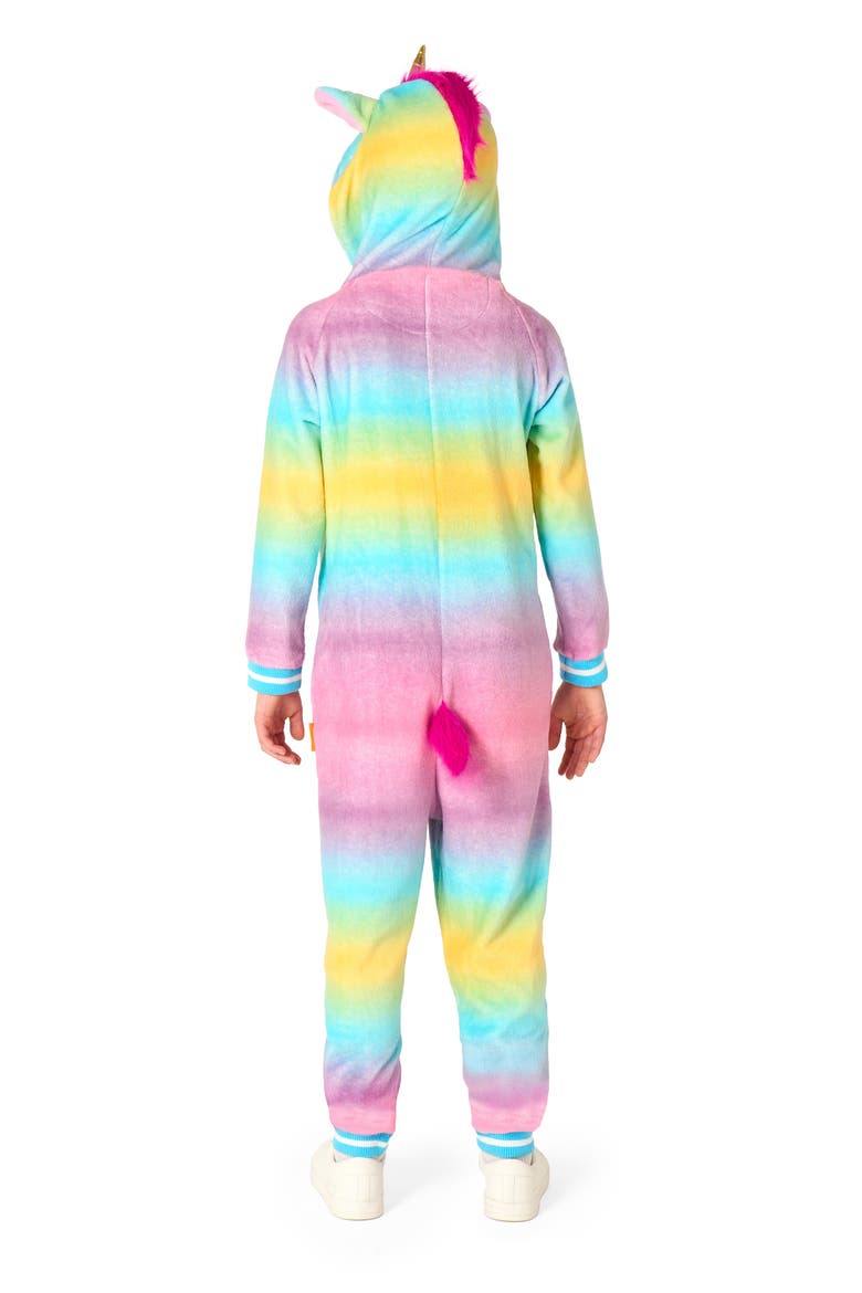 Kids' Unicorn One Piece Hooded Jumpsuit, Alternate, color, PINK MULTI