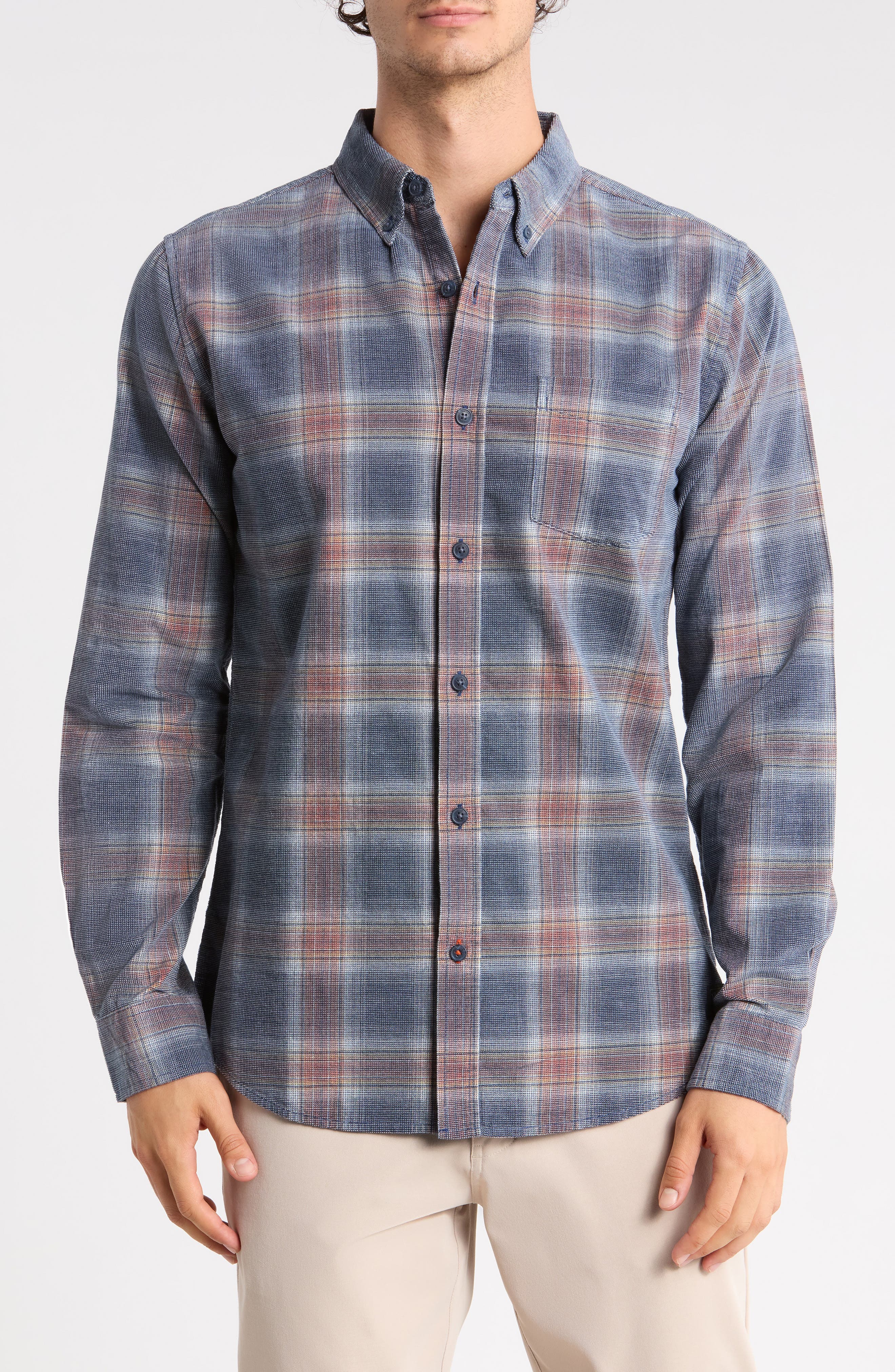 Plaid Cotton Button Down Shirt