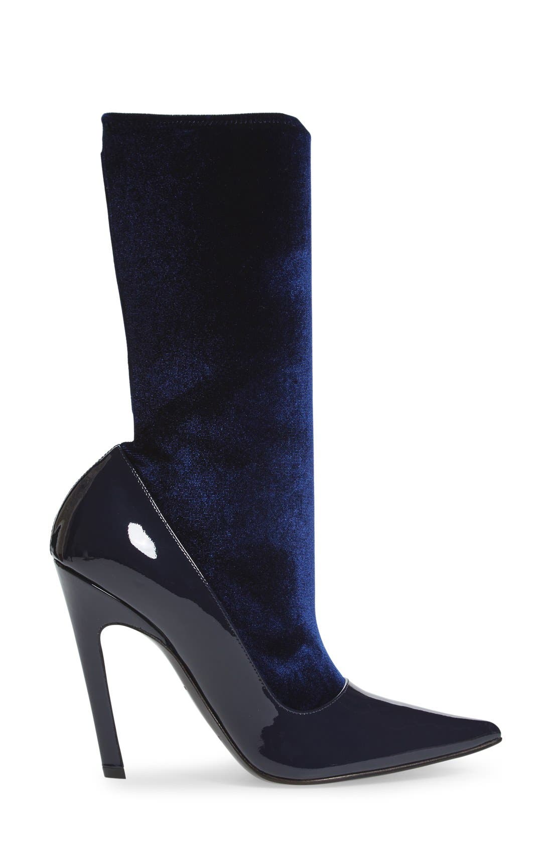 Balenciaga Velour Stretch Bootie, Alternate, color, 