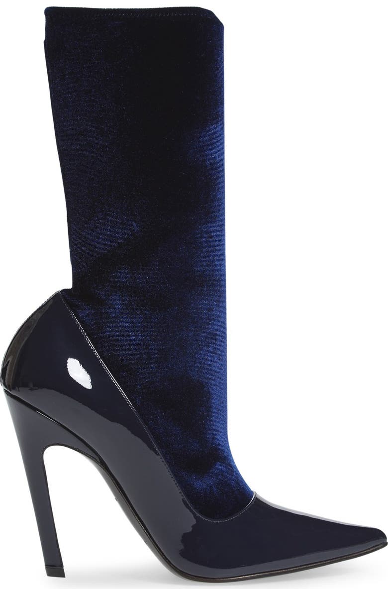 Balenciaga Velour Stretch Bootie, Alternate, color,