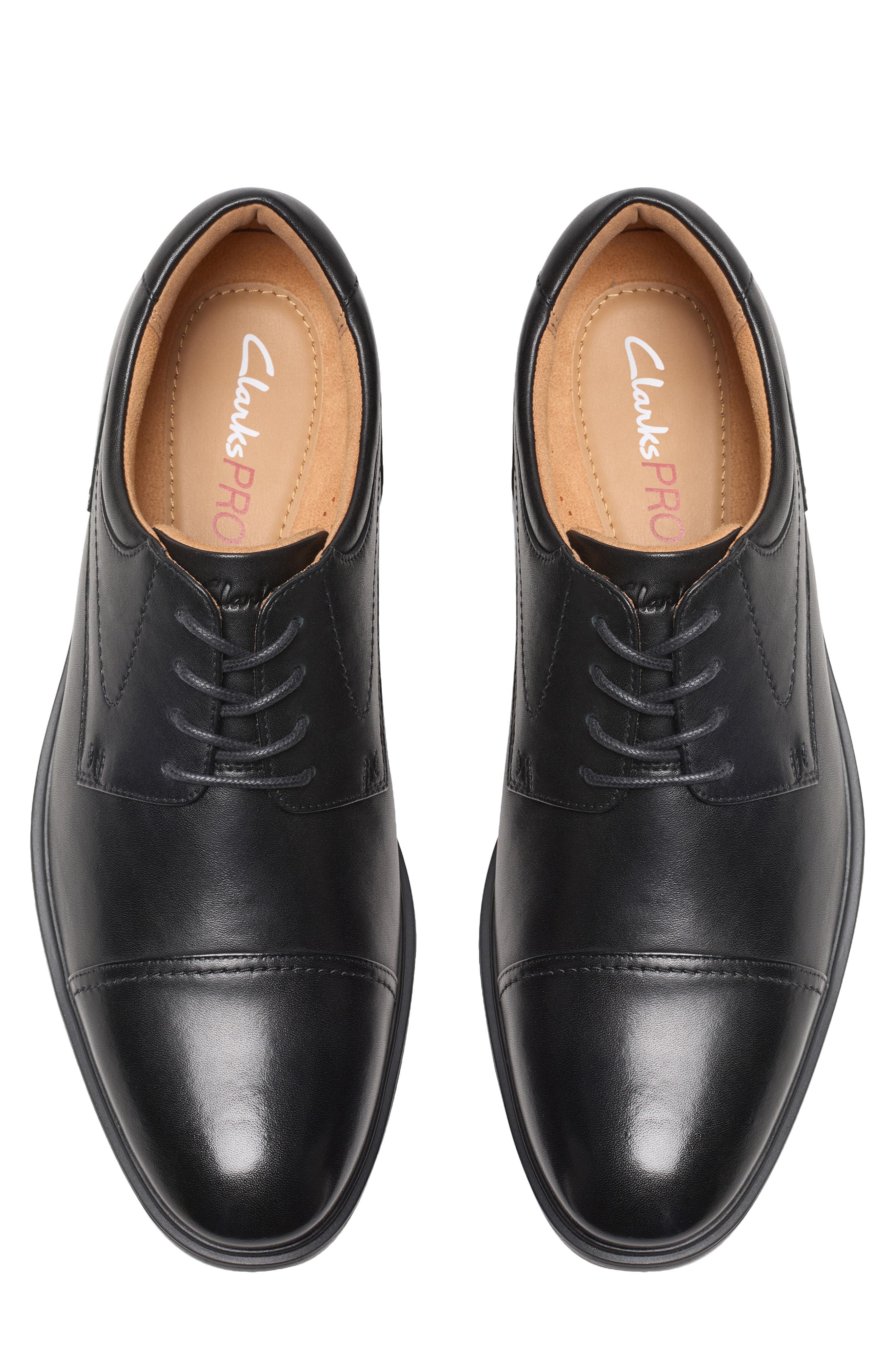 Clarks<sup>®</sup> Eldredge Cap Toe Derby, Alternate, color, Black Leather