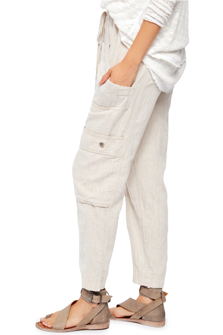 Feelin' Good Linen Blend Utility Pants, Alternate, color, NATURAL