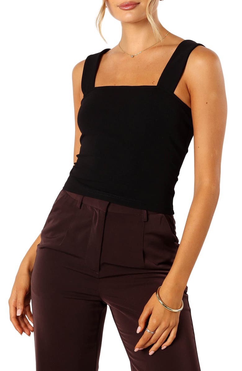 Petal & Pup Yelena Cotton Square Neck Crop Tank Top, Main, color, 