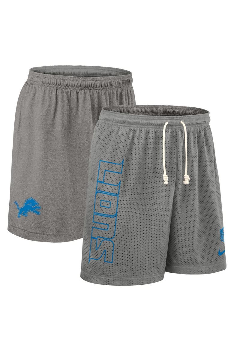 Men's Nike Gray Detroit Lions Sideline Reversible Performance Shorts, Alternate, color, Gray