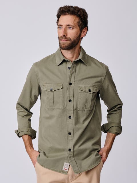 Cole Long Sleeve Twill Overshirt