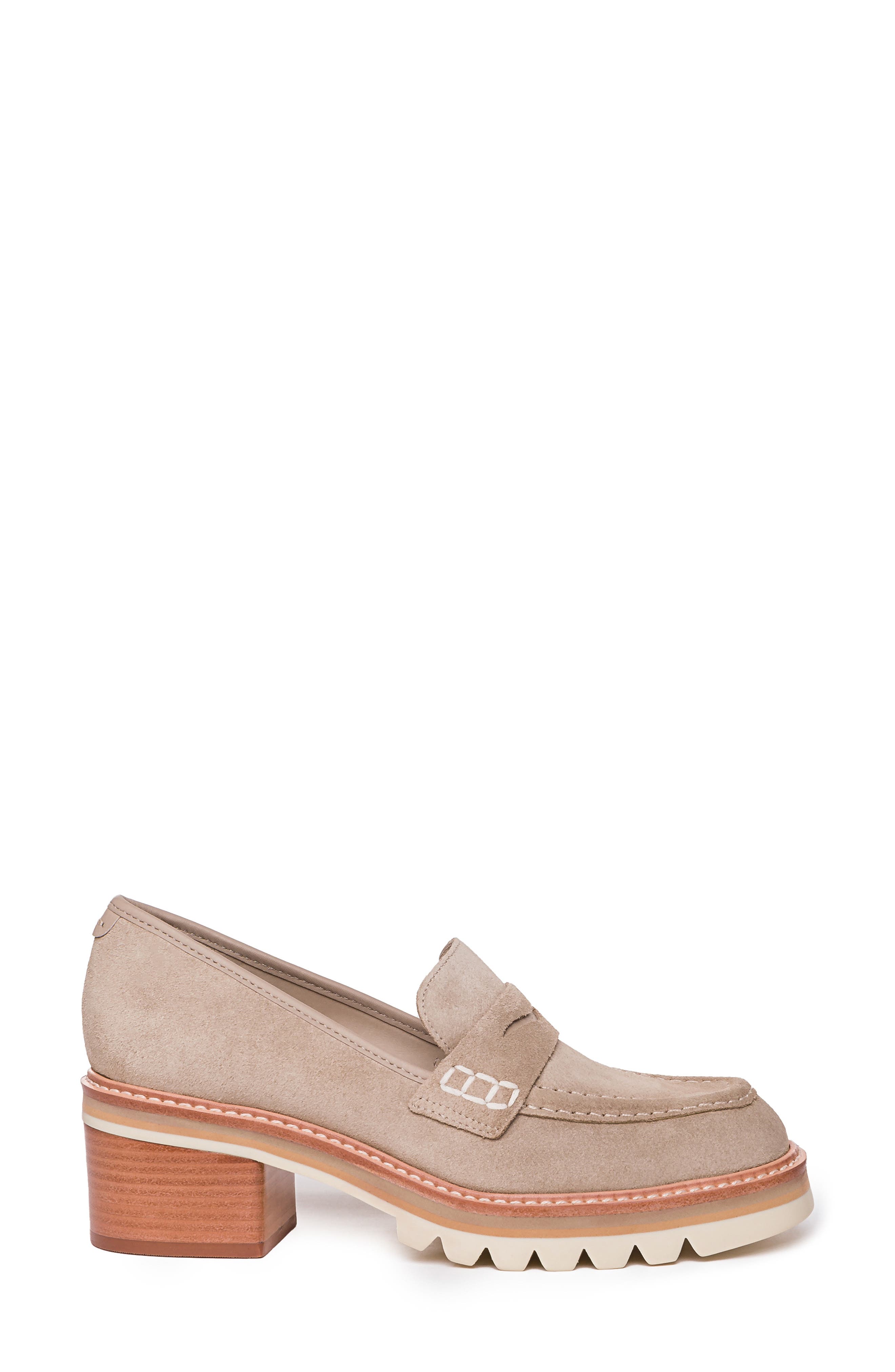 Bernardo Footwear Bernardo Selma Leather Loafer Pump, Alternate, color, Clay
