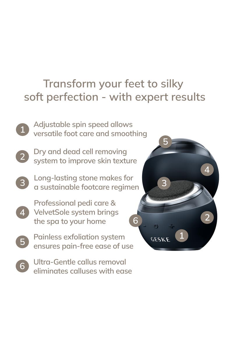 GESKE SmartAppGuided Electric Pumice Foot Smoothing Spinner | 8 in 1, Alternate, color, Black