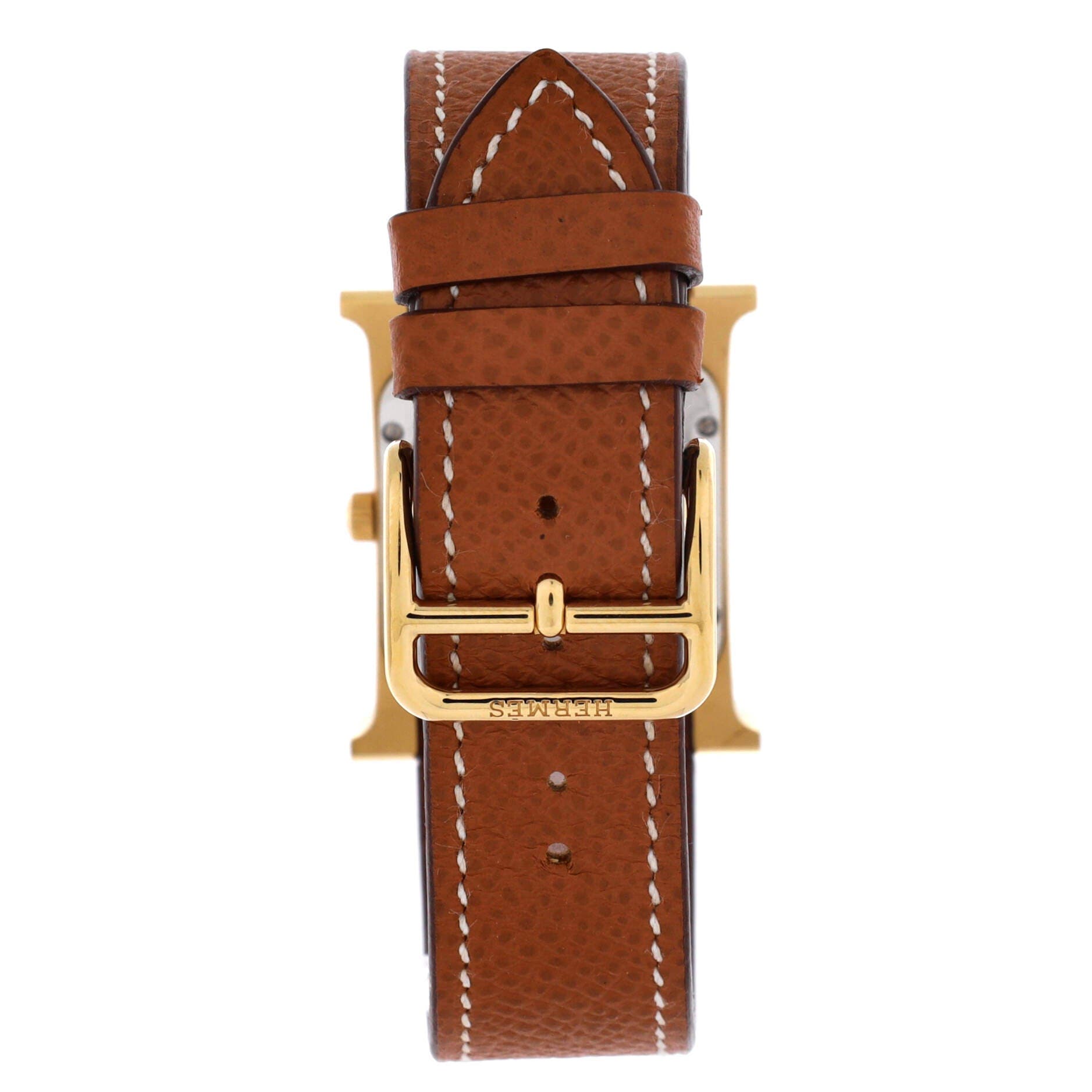 Heure H Quartz Watch Plated Metal and Leather 30, Alternate, color, Brown