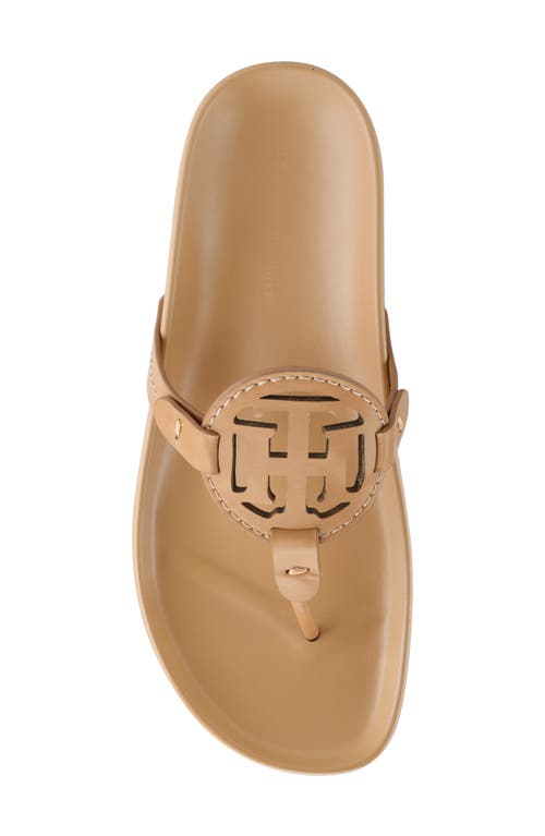 Tommy Hilfiger Relina Womens Faux Leather Thong Sandals In Tan