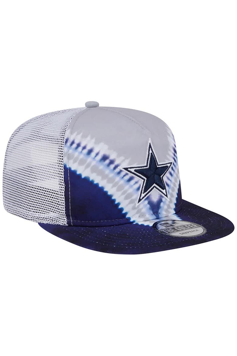 Men's New Era Gray/Navy Dallas Cowboys Throwback Dye Golfer Snapback Hat, Alternate, color, Gray